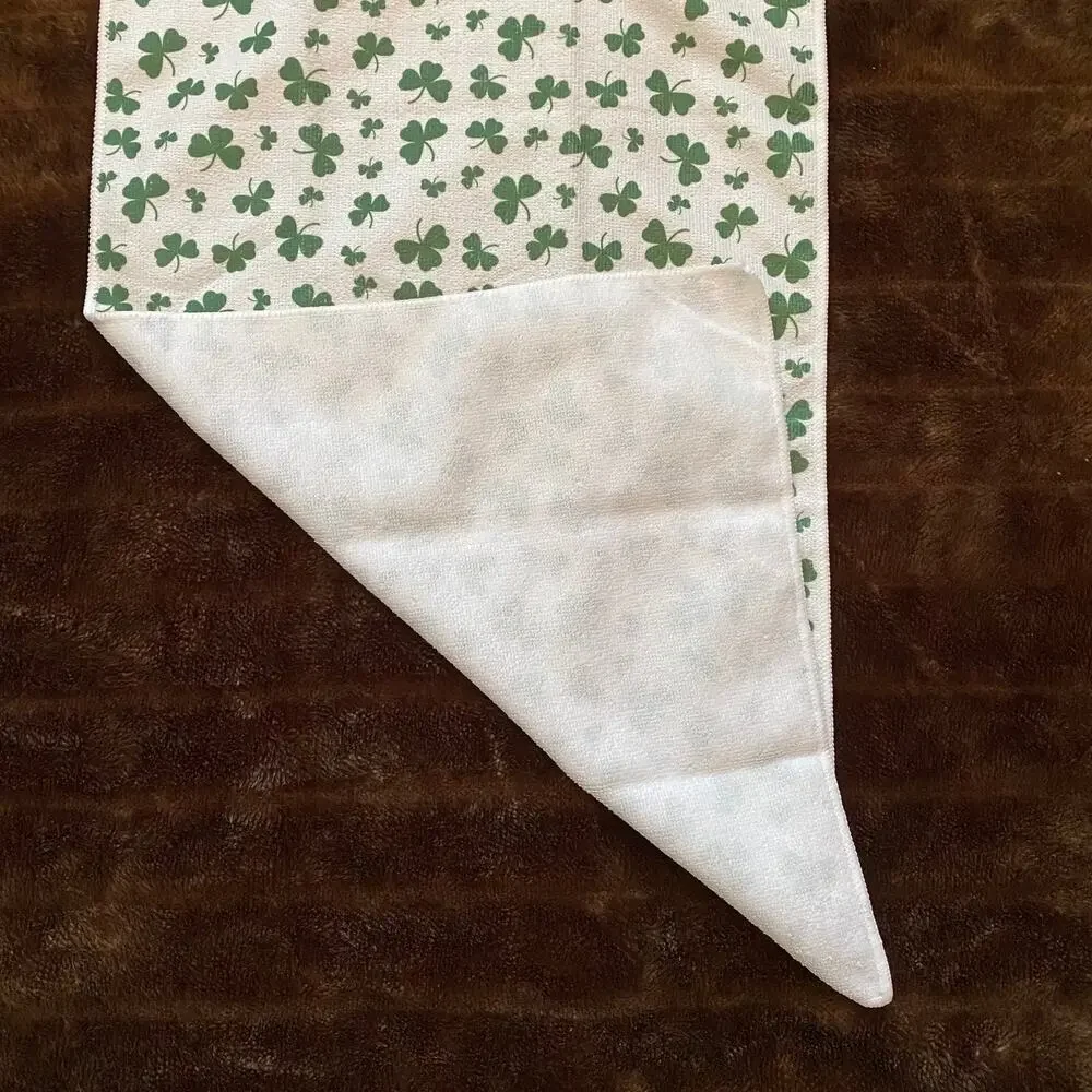 St. Patrick’s Day Green Shamrocks Microfiber‎ Dish Towel 14”x24” UNUSED!